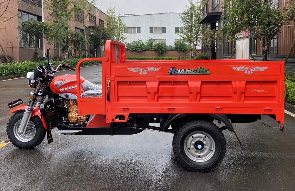 3-колесный грузовой мотоцикл 200cc двигатель 2,0 м грузовой ящик Моторизованный трехколесный велосипед для погрузки тяжелых грузов