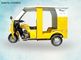 Трицикл мотора пассажира нефти бензина с кабиной водителя и крышей утюга, желтыми